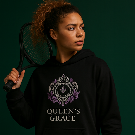 Queens Grace Tennis Hooded long-sleeve tee